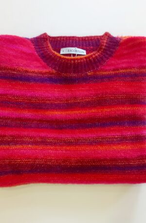 Suéter rayas fresa/morado