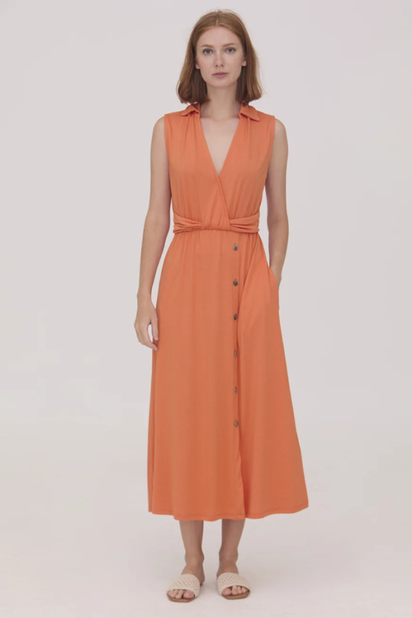 Vestido cruzado naranja