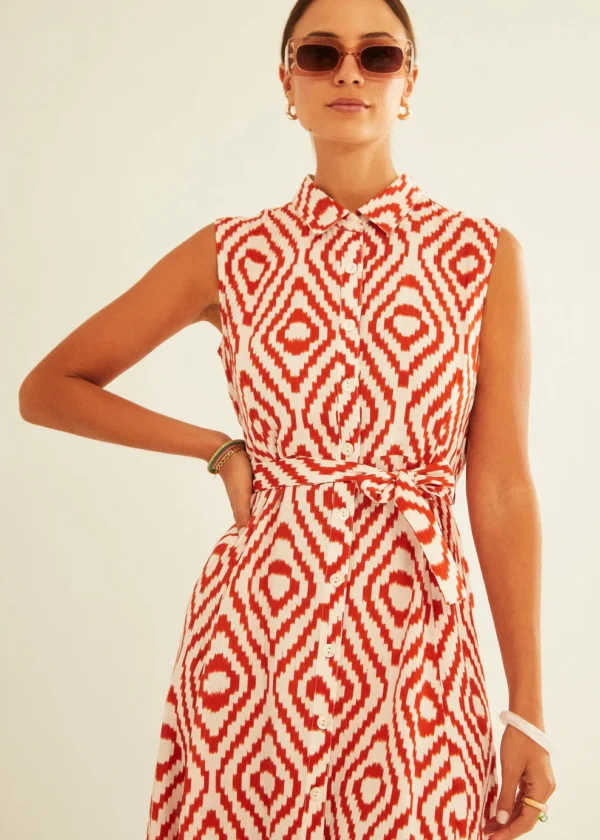 Vestido lazada cintura Red Diamonds. - Imagen 2