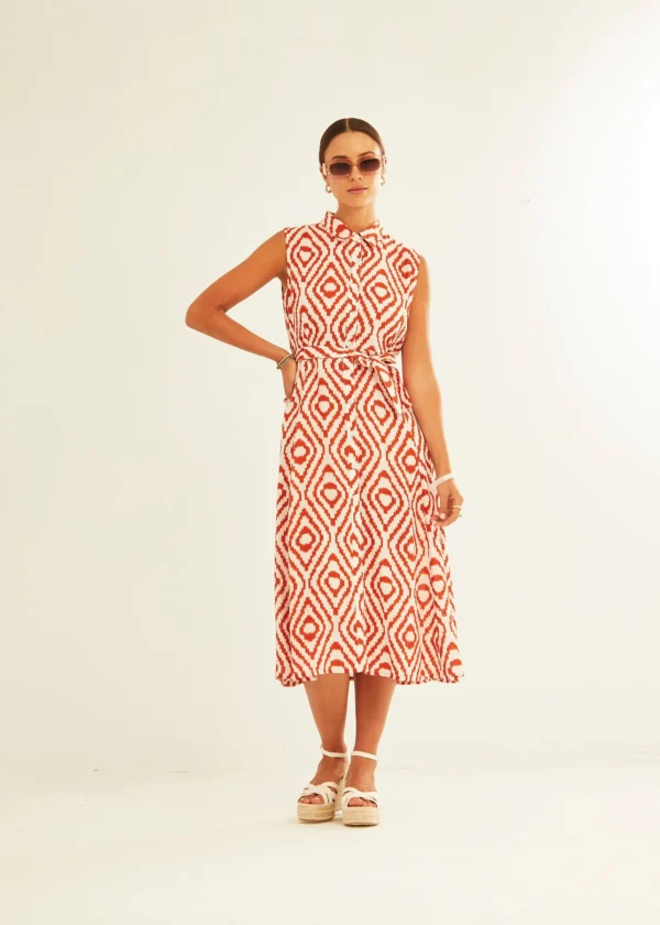 Vestido lazada cintura Red Diamonds.