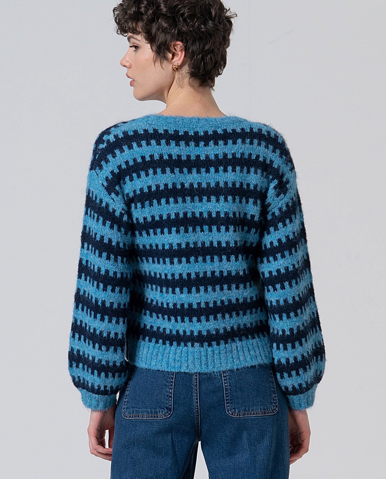 Jersey escote redondo azul. - Imagen 3