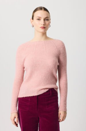 Jersey cuello cisne rosa.