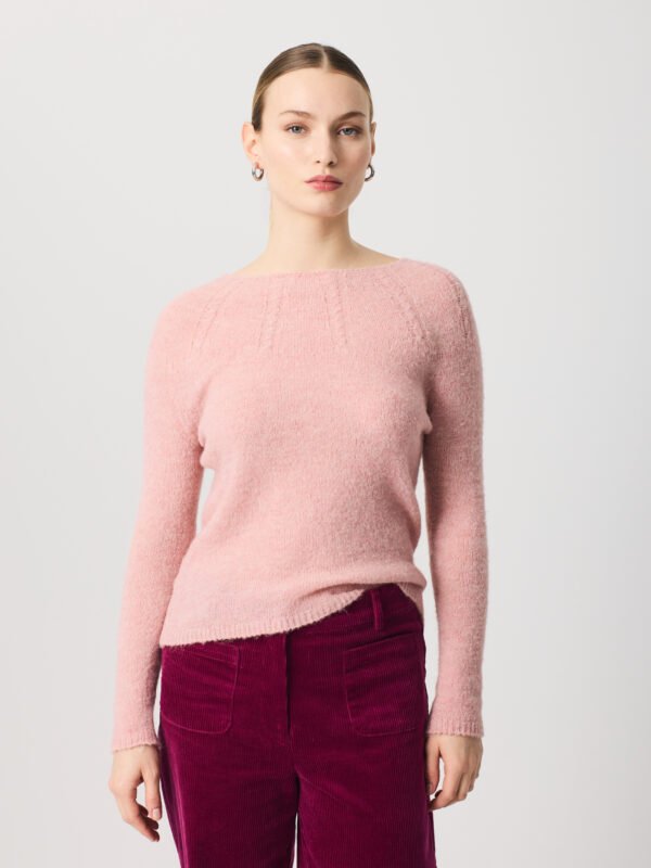 Jersey cuello cisne rosa.