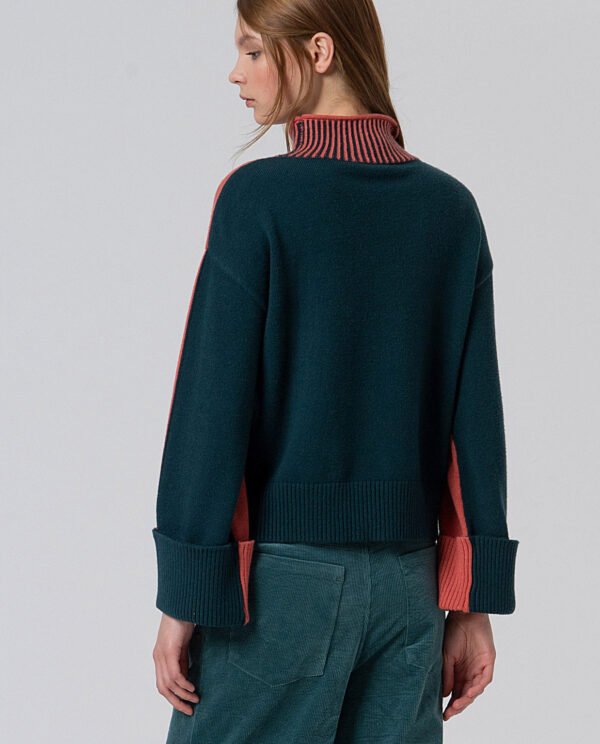 Jersey cuello alto con contrastes de color. - Imagen 4
