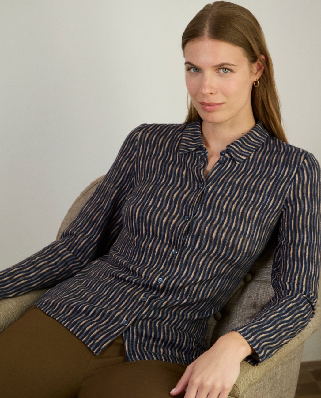 Camisa punto estampado.