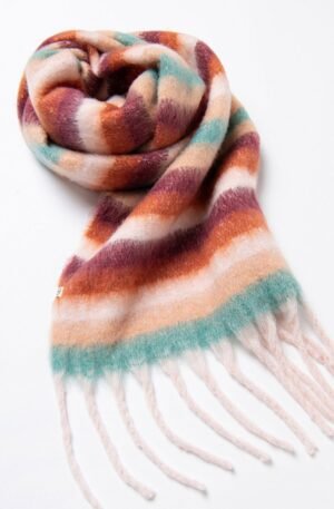 Bufanda multicolor granate.