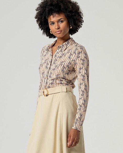 Falda con cinturón. Crudo. - Imagen 4