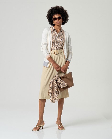 Falda con cinturón. Crudo. - Imagen 2