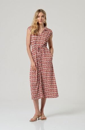 Vestido camisero sin mangas multicolor.