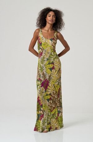 Vestido tirantes. Verde