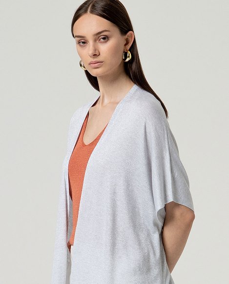 Poncho abierto brillante. Plata. - Imagen 4