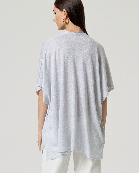 Poncho abierto brillante. Plata. - Imagen 3