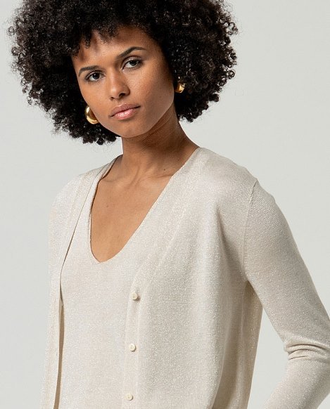 Chaqueta con lurex. Crudo. - Imagen 4