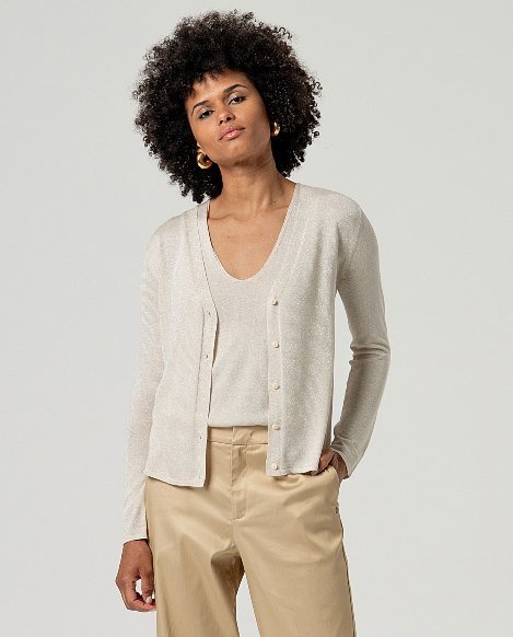 Chaqueta con lurex. Crudo.