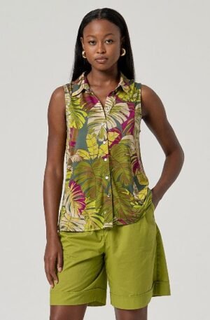 Camisa sin mangas flores.