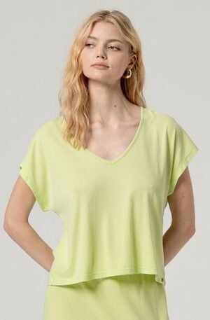 Camiseta escote en pico lima.