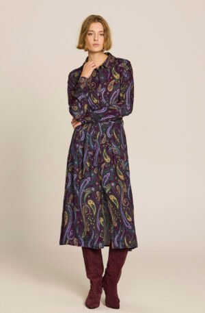 Vestido camisero estampado viscosa.