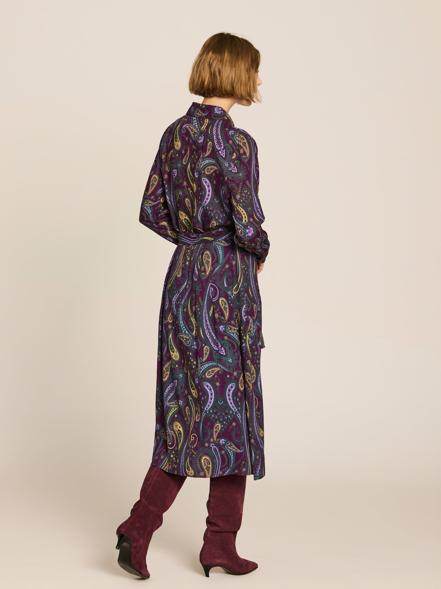 Vestido camisero estampado viscosa. - Imagen 2