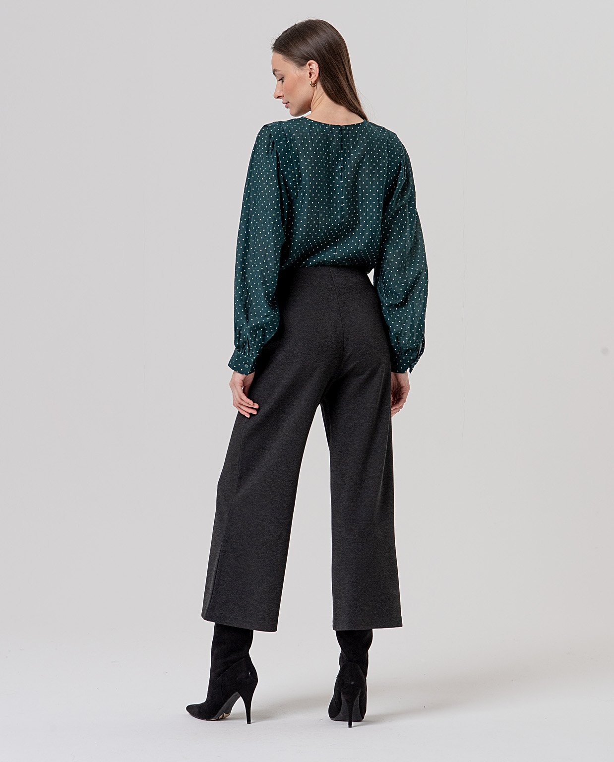 Pantalón ancho. Melange oscuro. - Imagen 3