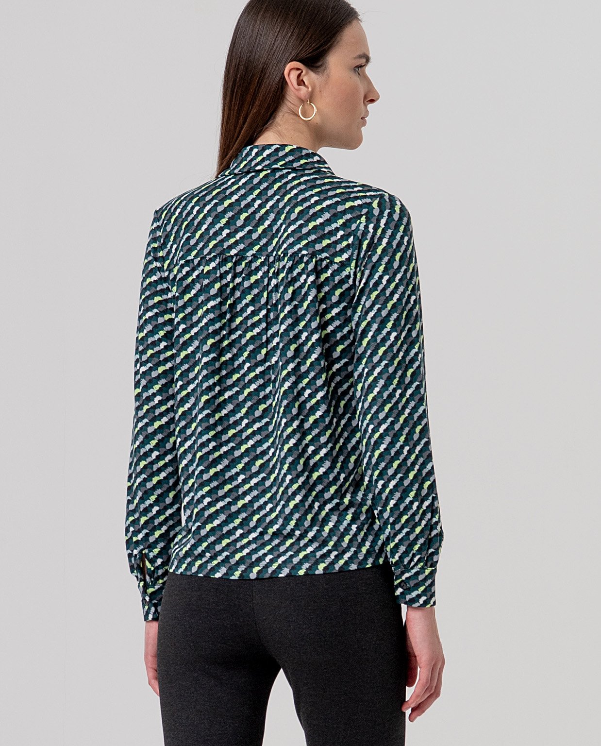 Camisa estampada ancha.Verde. - Imagen 3