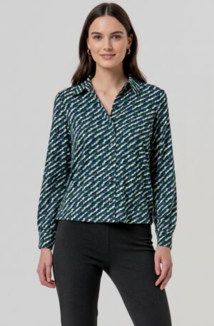 Camisa estampada ancha.Verde.