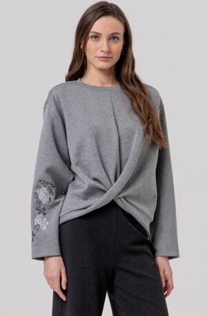 Sudadera bordado mangas.