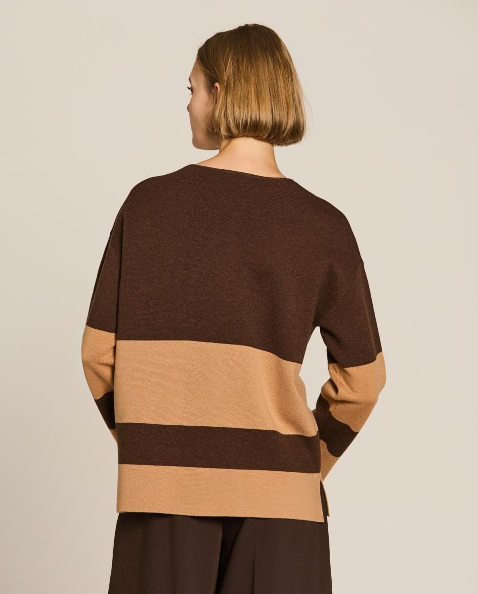 Jersey rayas tostado/chocolate. - Imagen 2