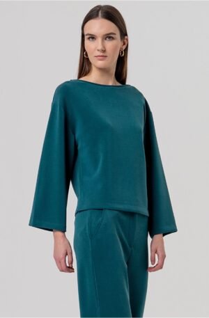 Camiseta ancha. Verde botella.