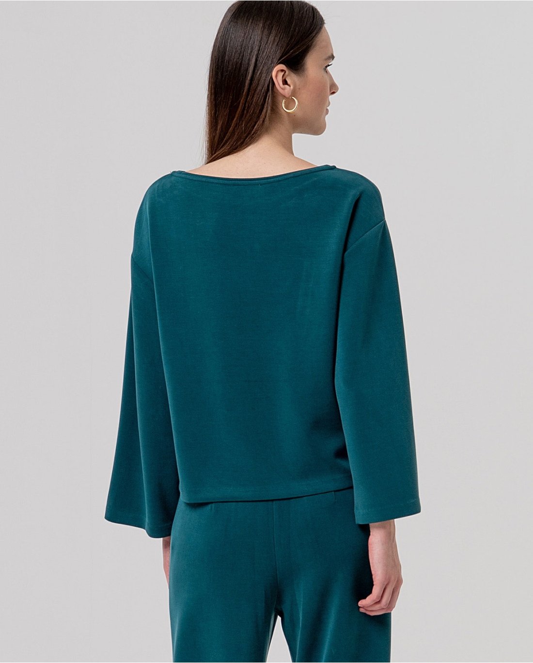 Camiseta ancha. Verde botella. - Imagen 2